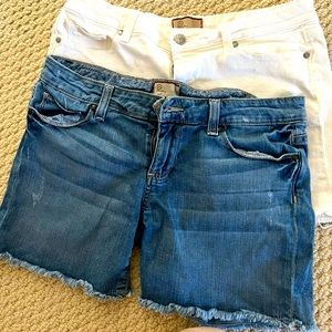 2 paige jeans cut offs